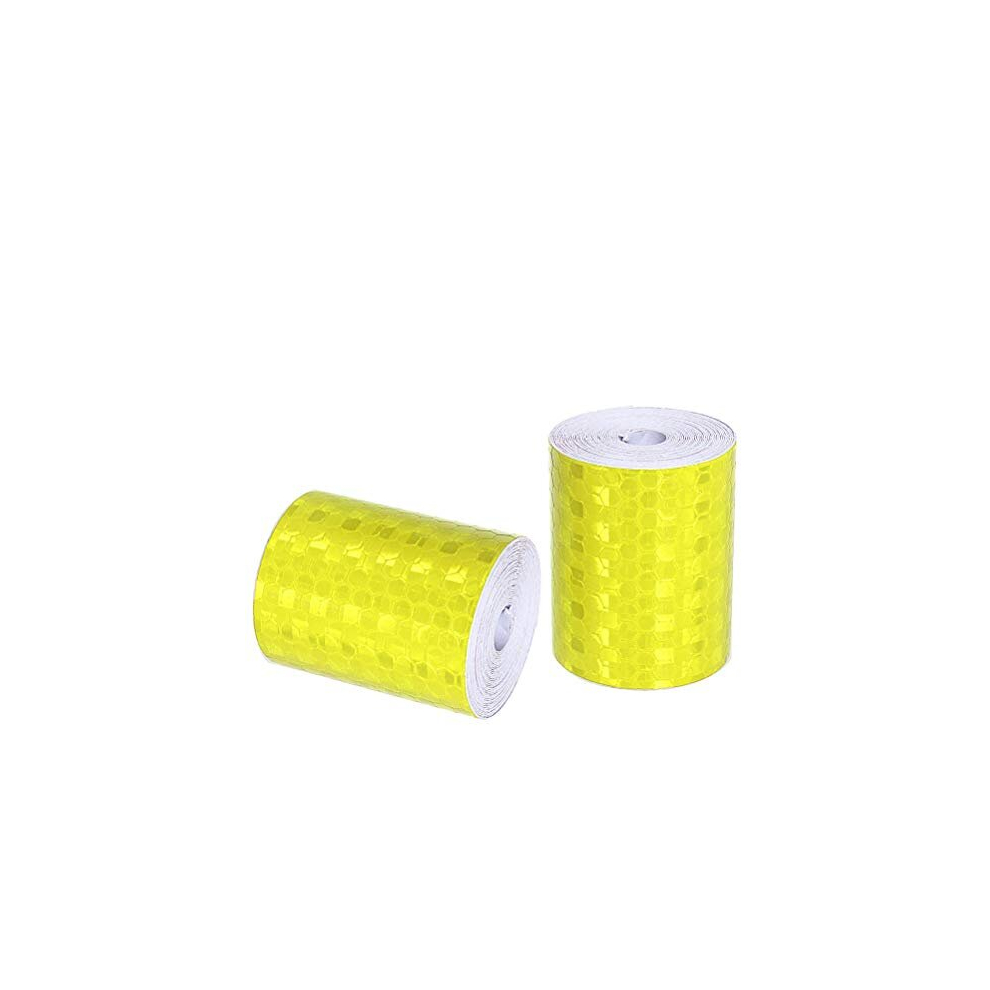 2 Rolls 3m*50mm Yellow Security Marking Tapeï¼Waterproof Reflective Tape Self-Adhesive Safe Marking Tape Warning Tape High Intensity Prismatic