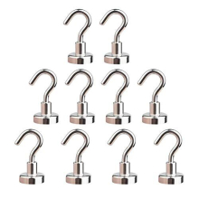 Magnetic Hooks 10 Pack 8KG (18LBS) Super Magnets Hook with Neodymium Rare Earth for Cruise Ship Accessories Hanging Door Holder Keys Home Office