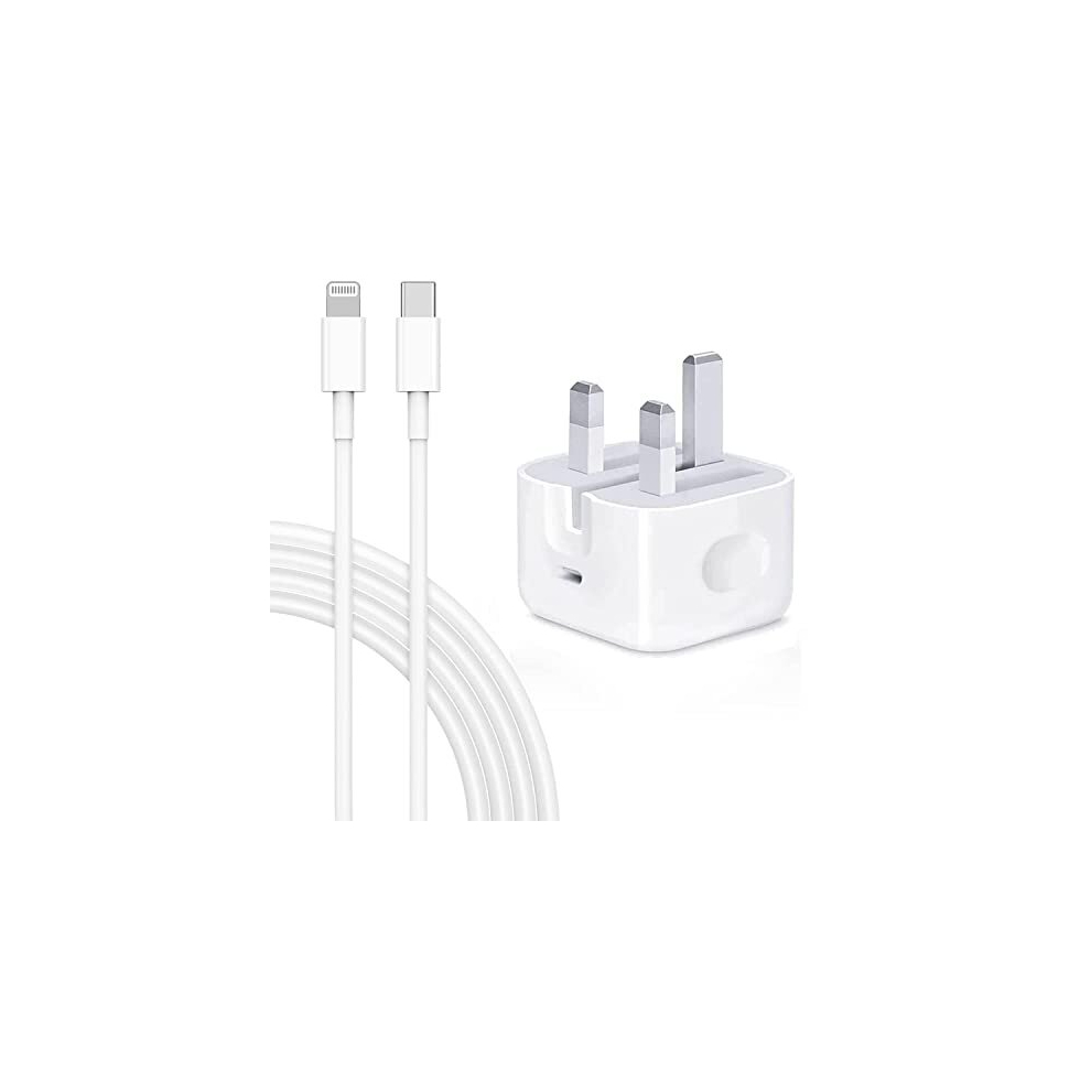 [Apple MFi Certified] iPhone 20W PD Fast Charger, Type C Power Block Wall Plug Adapter w/ 6.6FT USB-C to Lightning Cable Compatible w/ iPhone 14 13 12