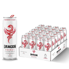 Dragon Sugar Free Energy Drink, High Caffeine Content & Taurine, BVITS* B3, B5, B6 & B13, 2 Calories, Proudly British, 100% Recyclable 24 x 250 ml
