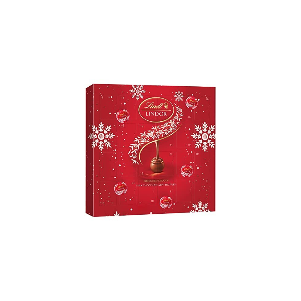 Lindor Milk Chocolate Christmas Advent Calendar 2023 with Work Desk Stand | 109 g | 24 finest Lindor Mini Truffles with an Irresistible Smooth Melting