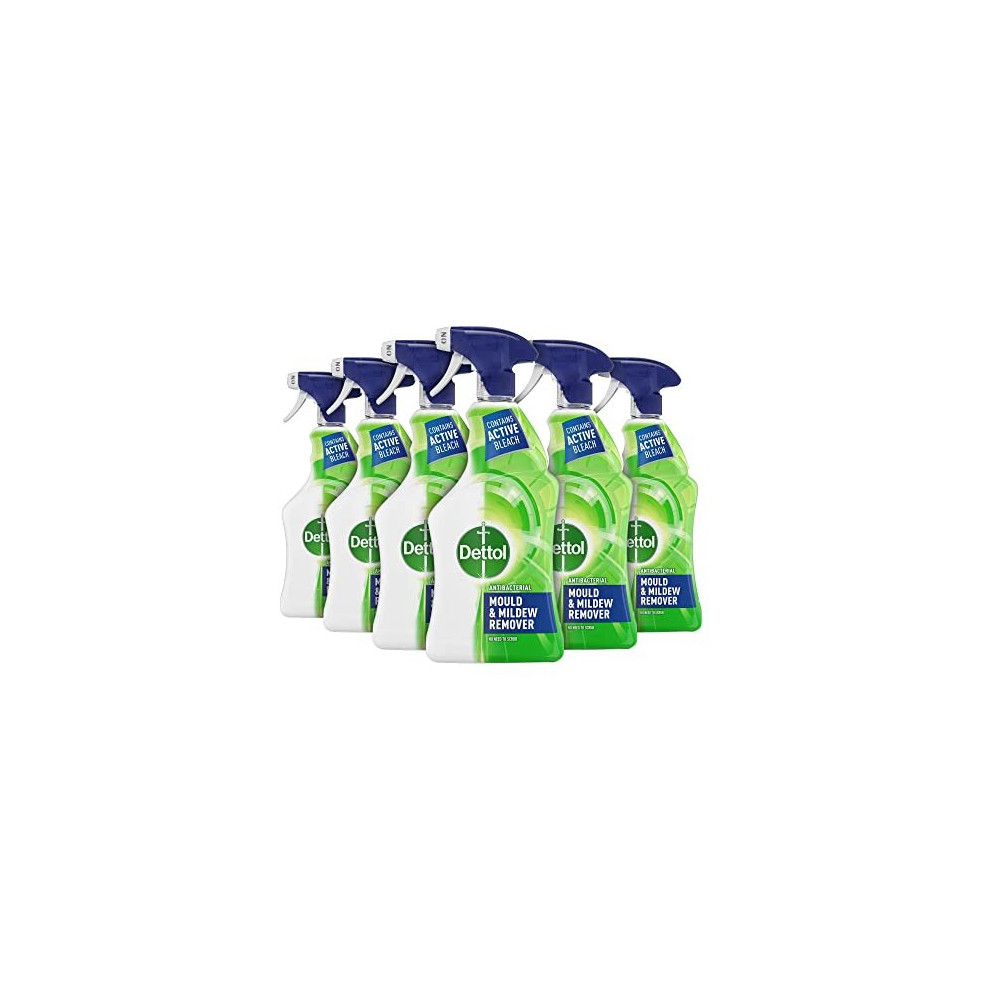 Antibacterial Mould Spray and Mildew Remover, Removes Ingrained Mould Stains from Walls, Tiles & Windows, Pack of 6, Total 4.5L