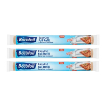 3 x EasyCut Aluminium Foil Refill Rolls Extra Tear & Heat-Resistant Perfect for Grilling Baking Roasting Wrapping Freezing – 30cm x 15m