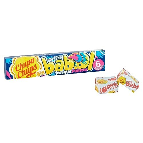 Chupa Chups Big Babol Bubble Gum - Blue Raspberry Tongue Painter (6 Gums Per Pack, 20 Packs) 1