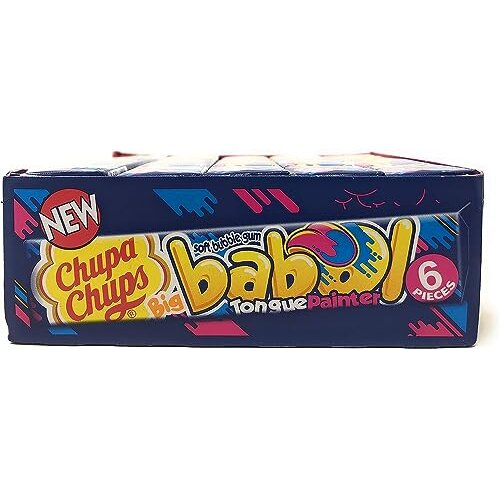 Chupa Chups Big Babol Bubble Gum - Blue Raspberry Tongue Painter (6 Gums Per Pack, 20 Packs) 2