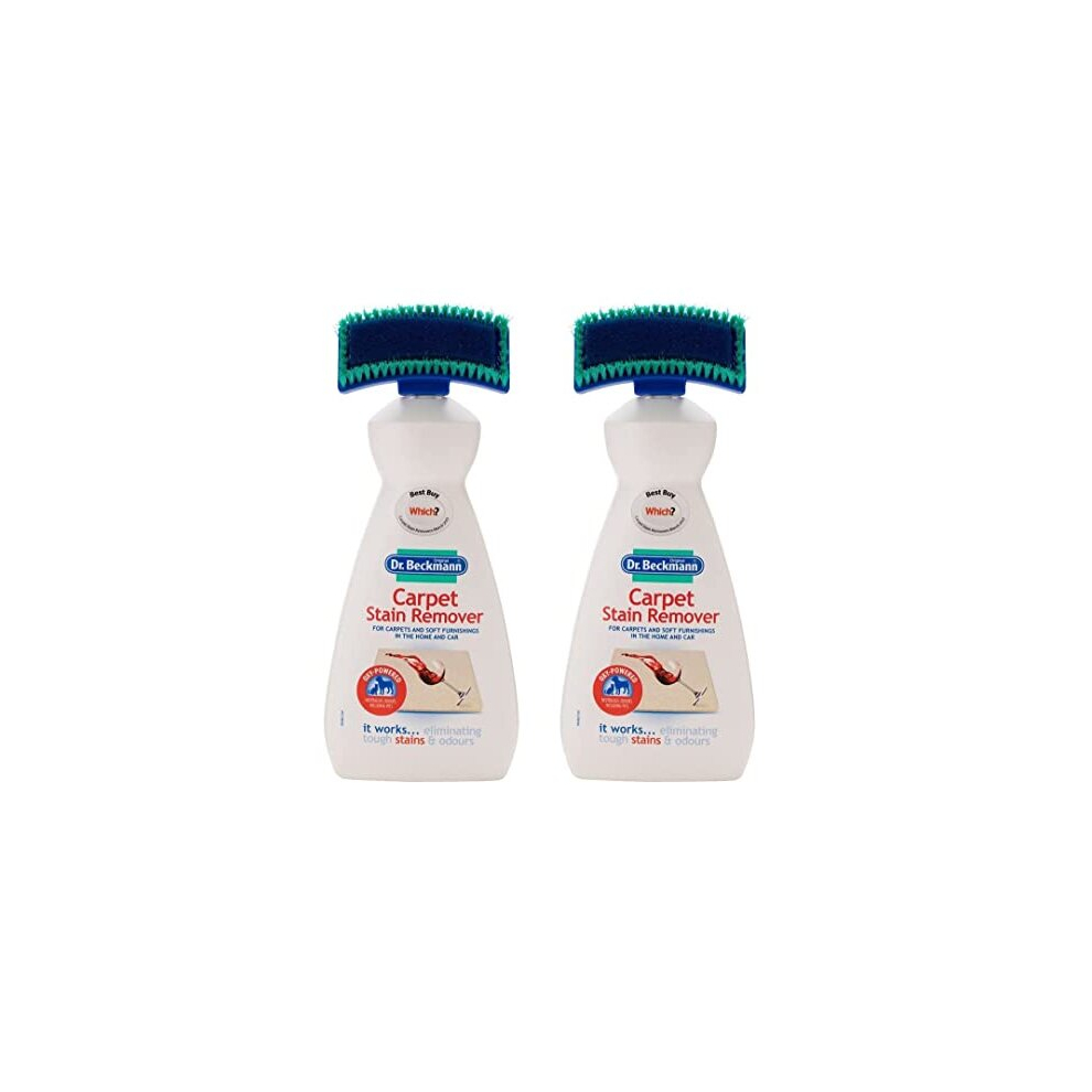 2 x Dr. Beckmann Carpet Stain Remover with Brush Perfect for Carpets and Soft Furnishings 650ml