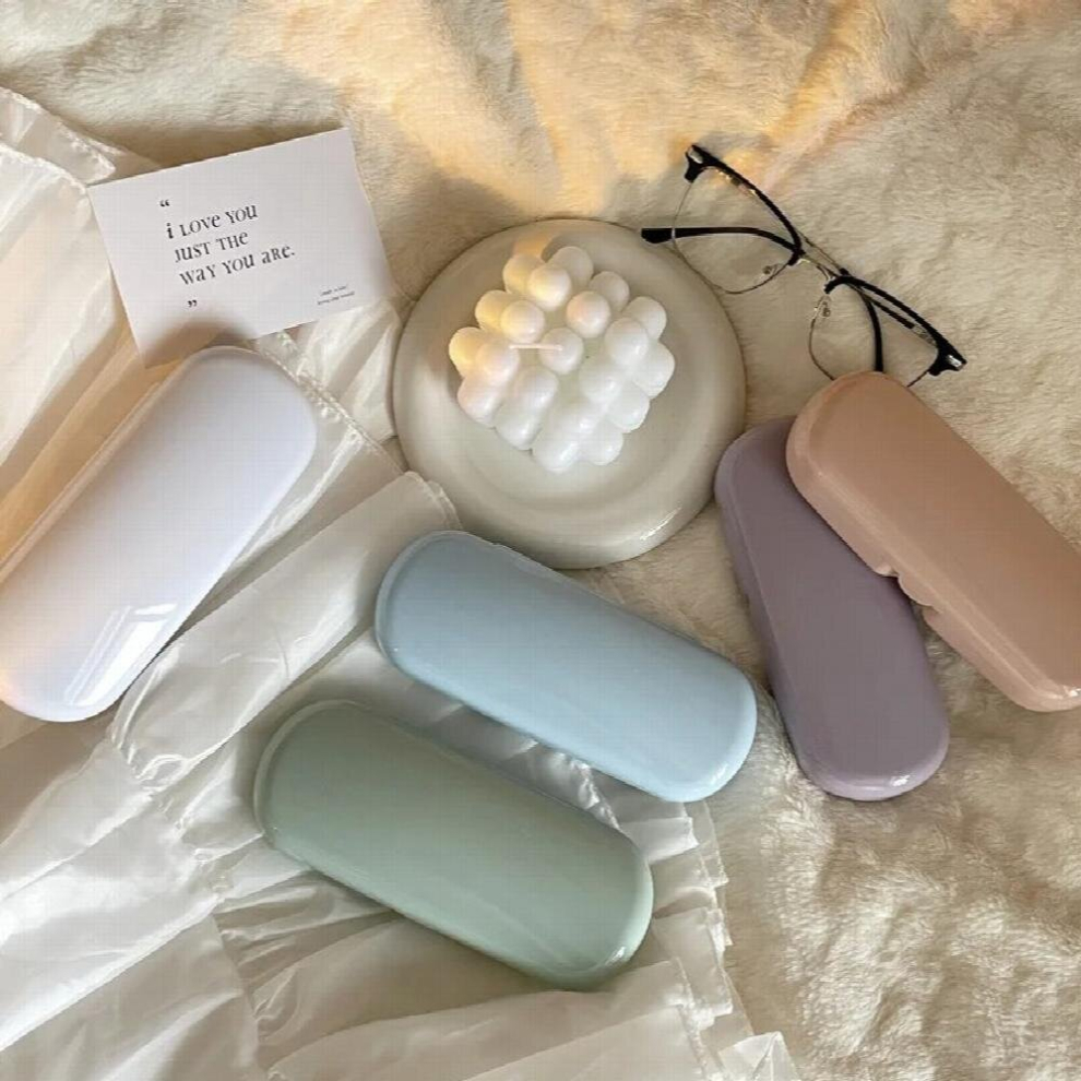 Cream Colored Glasses Case Women Portable Sunglasses Myopia Glasses Storage Box Travel Glasses Protective Organizer