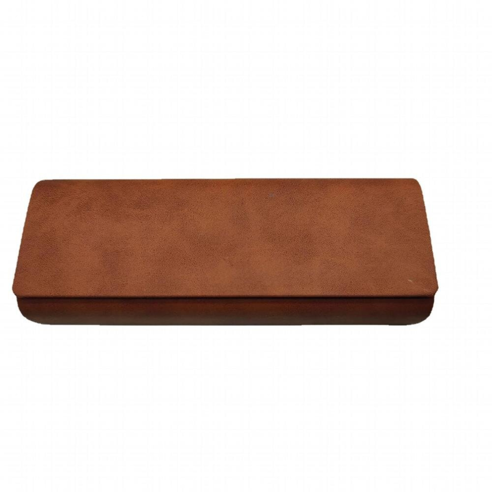 1pc Leather Eyewear Case Optical Retro Myopia Glasses Sunglasses Storage Box for Men and Women