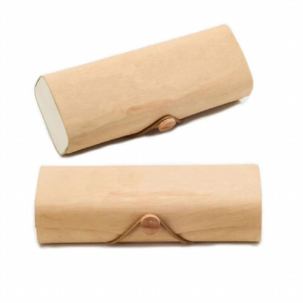 E8FA Portable Wooden Sunglasses Box Case Eye Glasses Clam Shell Protector