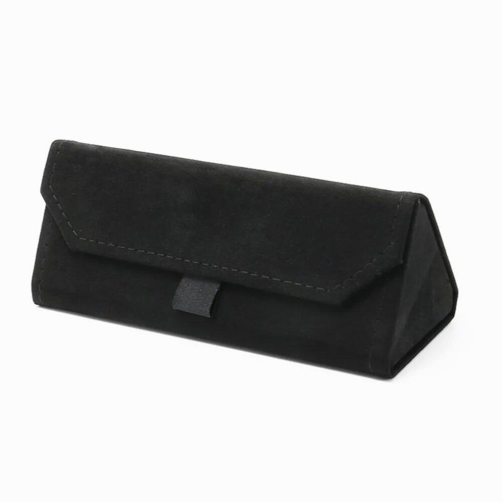 European Hot velvet triangle folding glasses Women case sunglasses case men soft noble reading glasses box Eyewear Cases