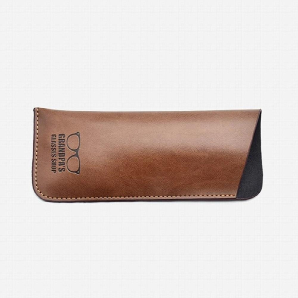Soft Retro Leather Eyes Reading Glasses Bag PU Leather Pocket Glasses Pouch For Men Sunglasses Bag Eyewear Accessories