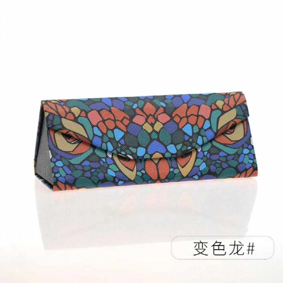 Multicoloured Top-Grade Pu Spectacle Cases For Eyeglasses Folding Sunglasses Box Bag Portable Triangle Eyewear Protector