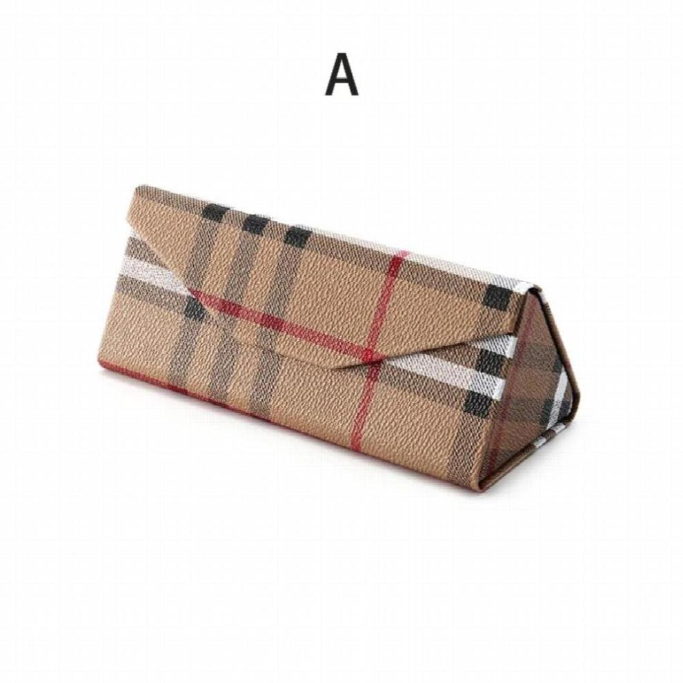 Portable Triangle Sunglasses Box Folding PU Waterproof Strong Magnet Eyewear Case Glasses Protective Organizer Solid