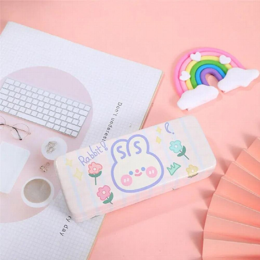 Mimiyou Lovely Bunny Patter PU Spectacle Cases for Eyeglasses Portable Rectangle Sunglasses Box Eyewear Protector