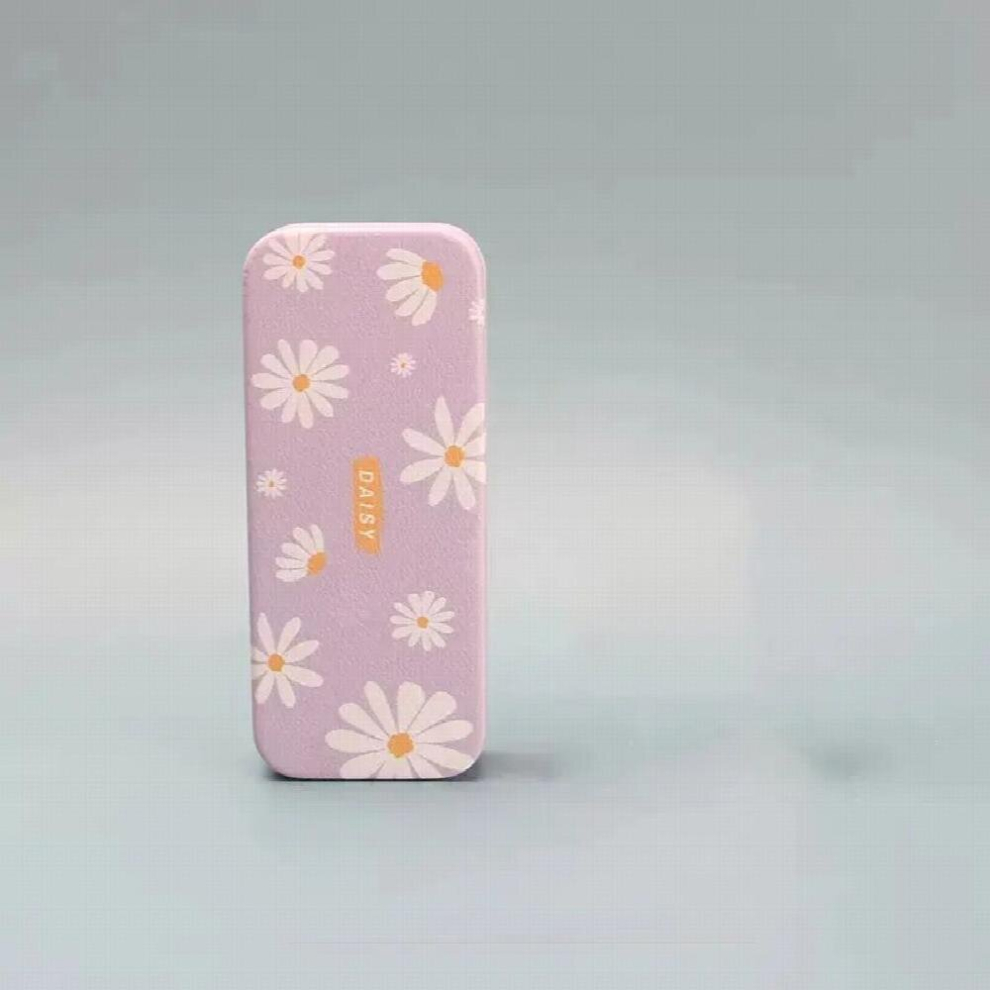Mimiyou Daisy Pattern PU Spectacle Cases for Eyeglasses Folding Sunglasses Box Bag Portable Triangle Eyewear Protector