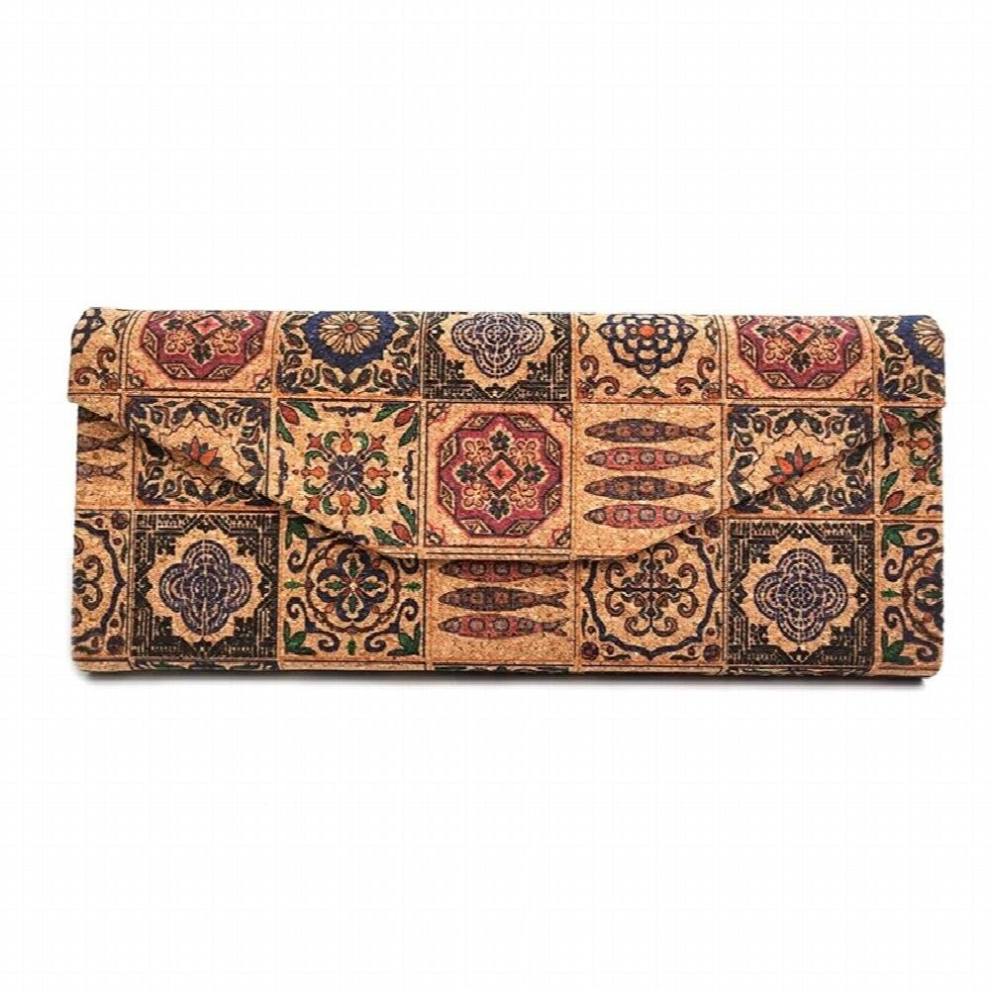 Multicoloured Portugal Cork Fabric Eyewear Cases For Sunglasses Eyeglass Storage Printed Pattern Foldable Boxes Vegan Gift