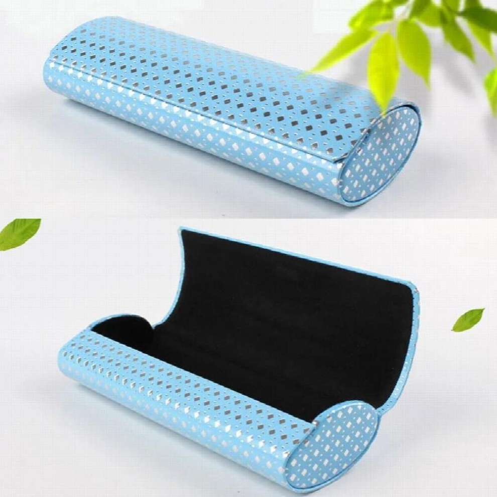 Rhombus Glasses Case Magnetic Closed Oval Sunglasses Box Leather Glasses Storage Hard Eyewear Protection Box Container