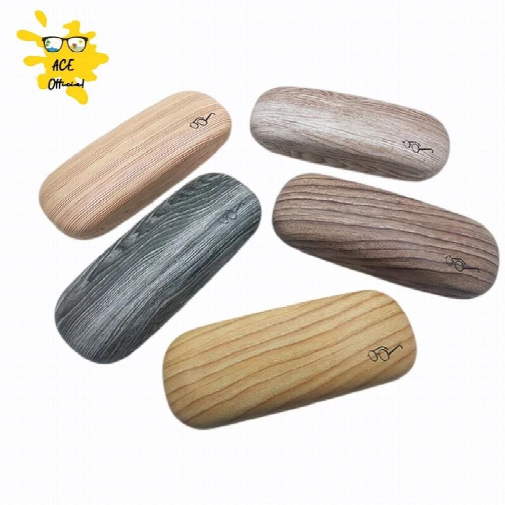 Random Portable Glasses Case Hard Wooden Grain Spectacle Frame Box Reading Glasses Sunglasses Holder Storage Case