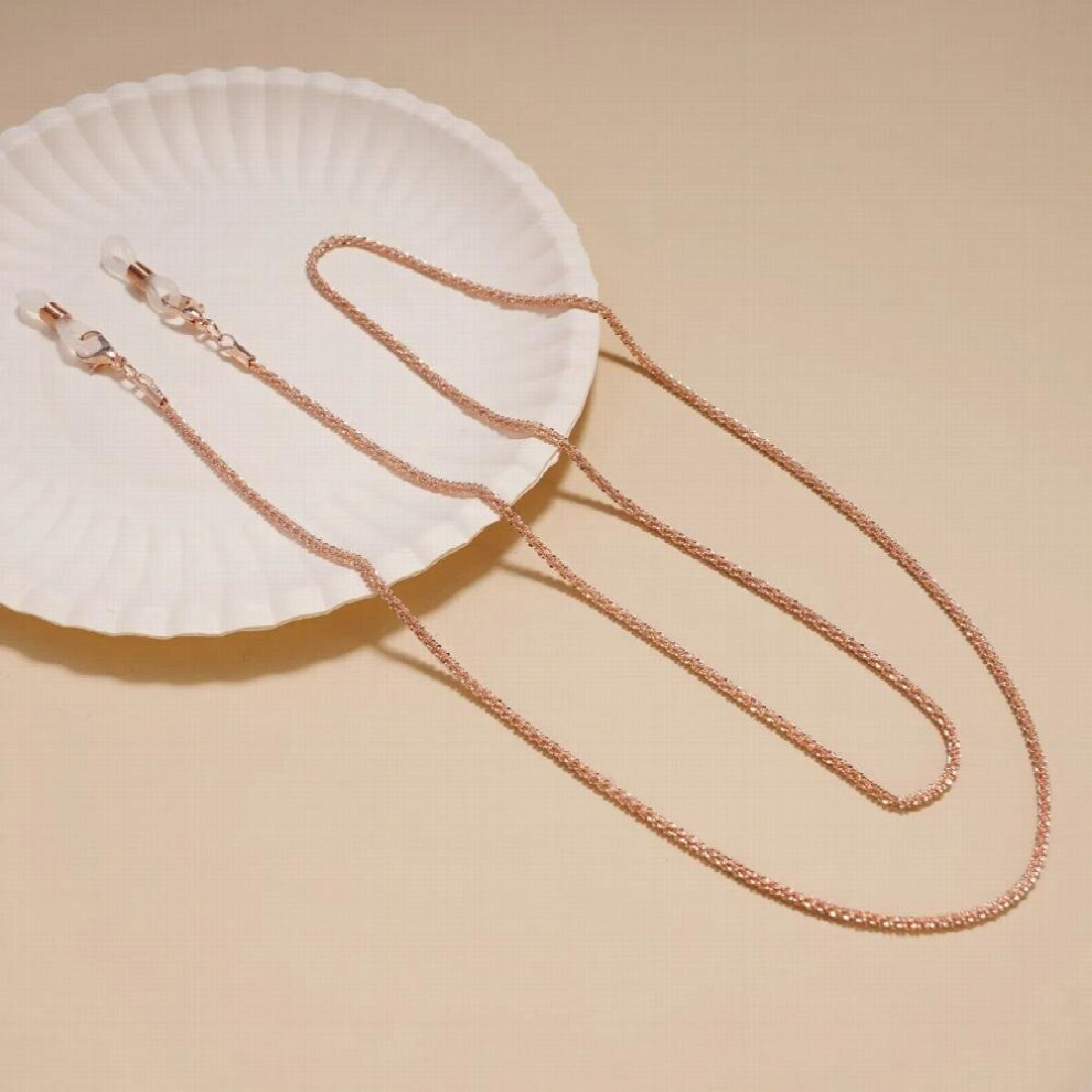 Multicoloured Glasses Chain Rope Sparkling Necklace Womens Metal Collarbone Chain Sunglasses Lanyard