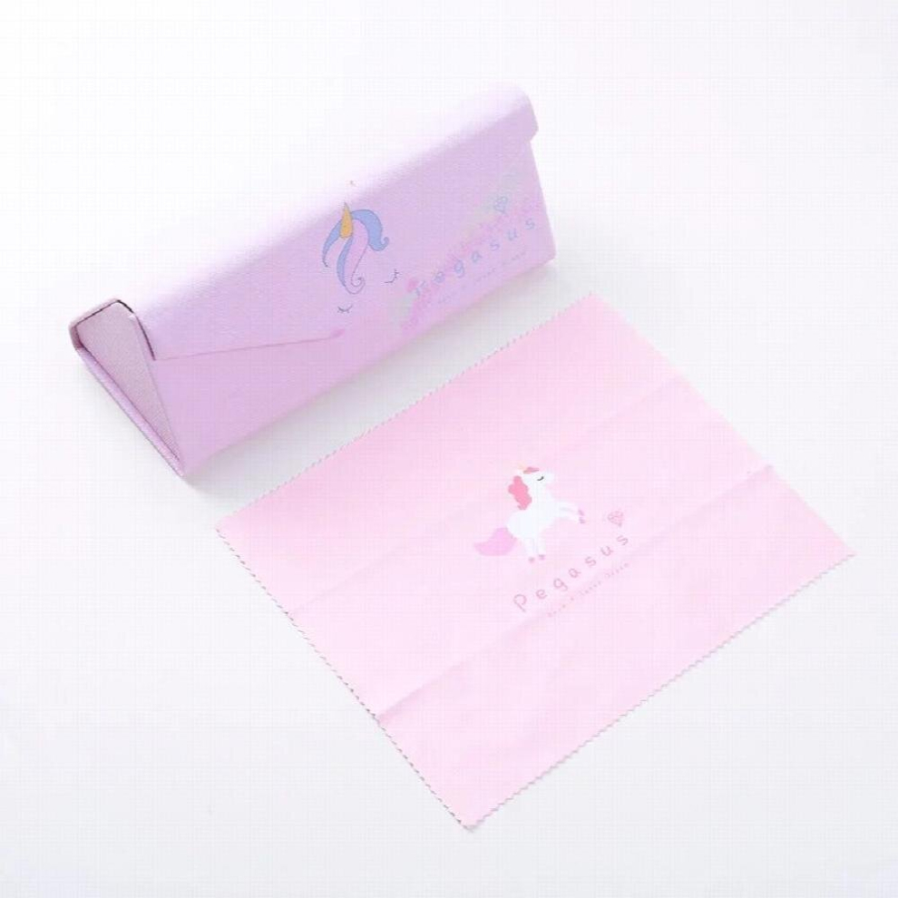 Multicoloured Mimiyou Pu Spectacle Case For Eyeglasses With Clean Cloth Folding Sunglasses Box Portable Triangle Eyewear Protector