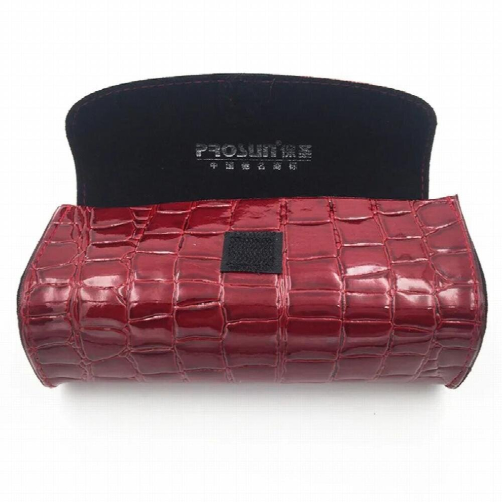 PU Leather Sunglasses Case Red Eyewear Glasses Box Big Oversized Protect Hard