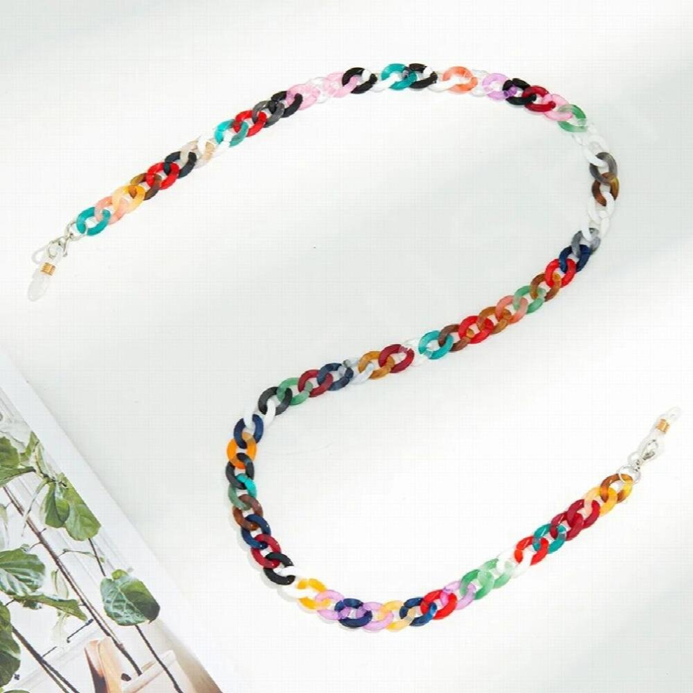 Multicoloured Retro Bright Acrylic Sunglasses Chain Straps Lanyards Transparent Reading Glasses Hanging Neck Glasses Chain
