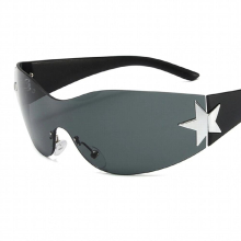 Kids Punk Sports Rimless Sunglasses UV400 Boys Girls Y2K Stars Goggles Sun Shades Glasses Eyewear for Children