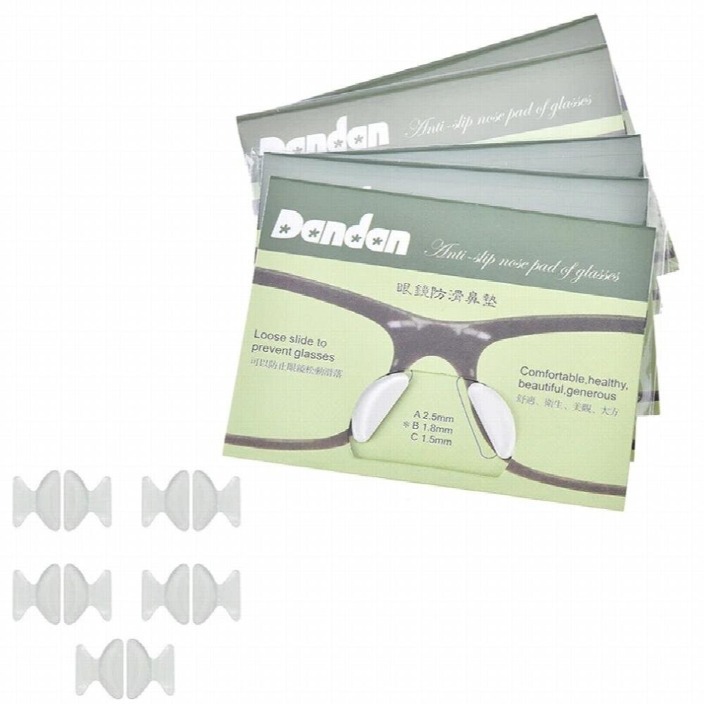 50pcs=25Pairs Silicone Soft Sticker Silicone Anti Slip Nose Pads for Eyeglasses Sunglass Glass Spectackles Braces Supports