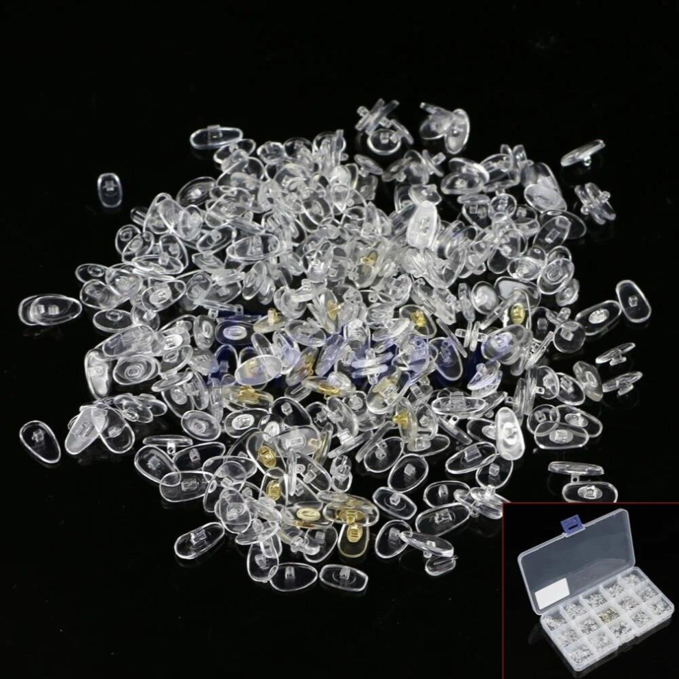 300pcs 1 Set Silicone Eyeglass Sunglasses Spectacles Screw On Nose Pads Repair Tool 066C