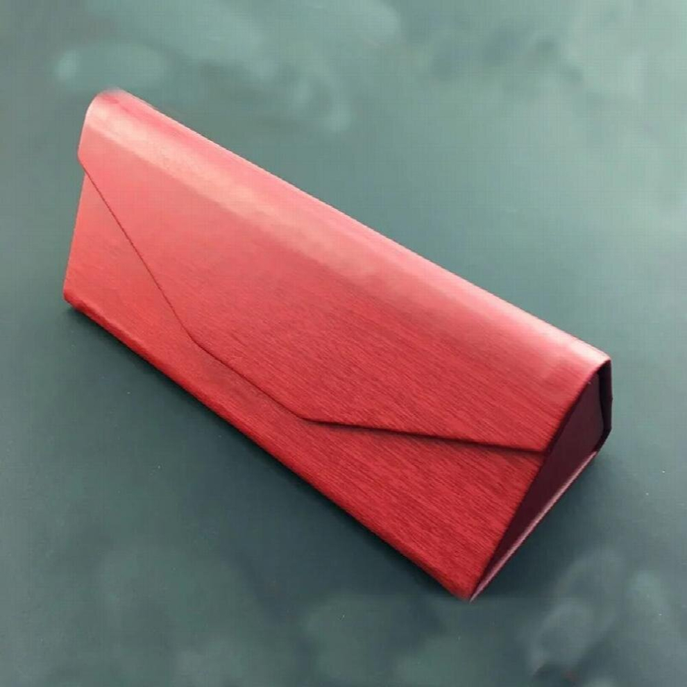 Hot folding glasses case wood grain sunglasses box triangle foldable glasses case portable glasses storage box