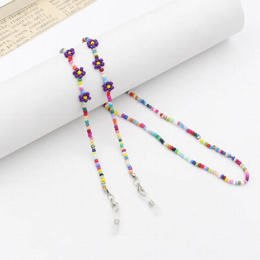 Daisy Pendant Eyeglasses Chain Multicolor Beaded Glasses Chains Women Sunglasses Accessory Necklaces Mask Hanging Rope