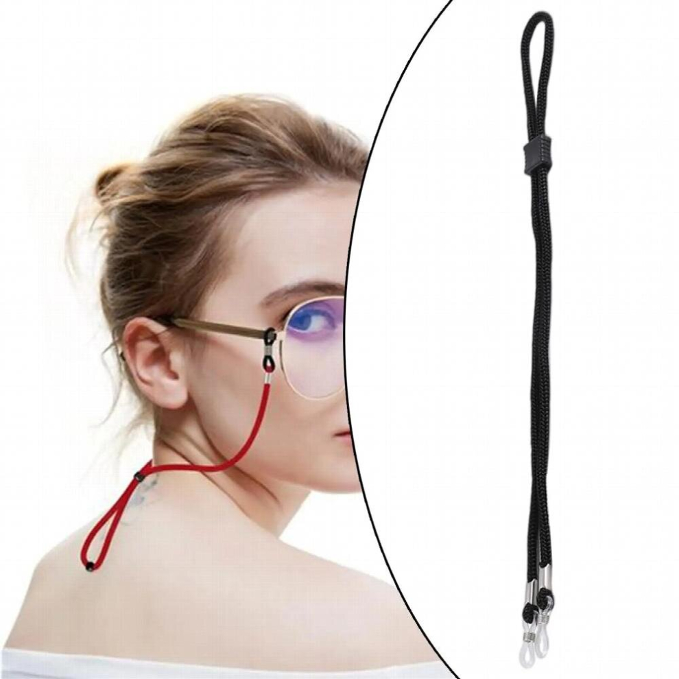 Black Glasses Strap Rope Sunglass Holder Strap Eyewear Retainer Fixed Straps Sunglasses Neck Cord Safety Non-Slip Lanyard Holder For