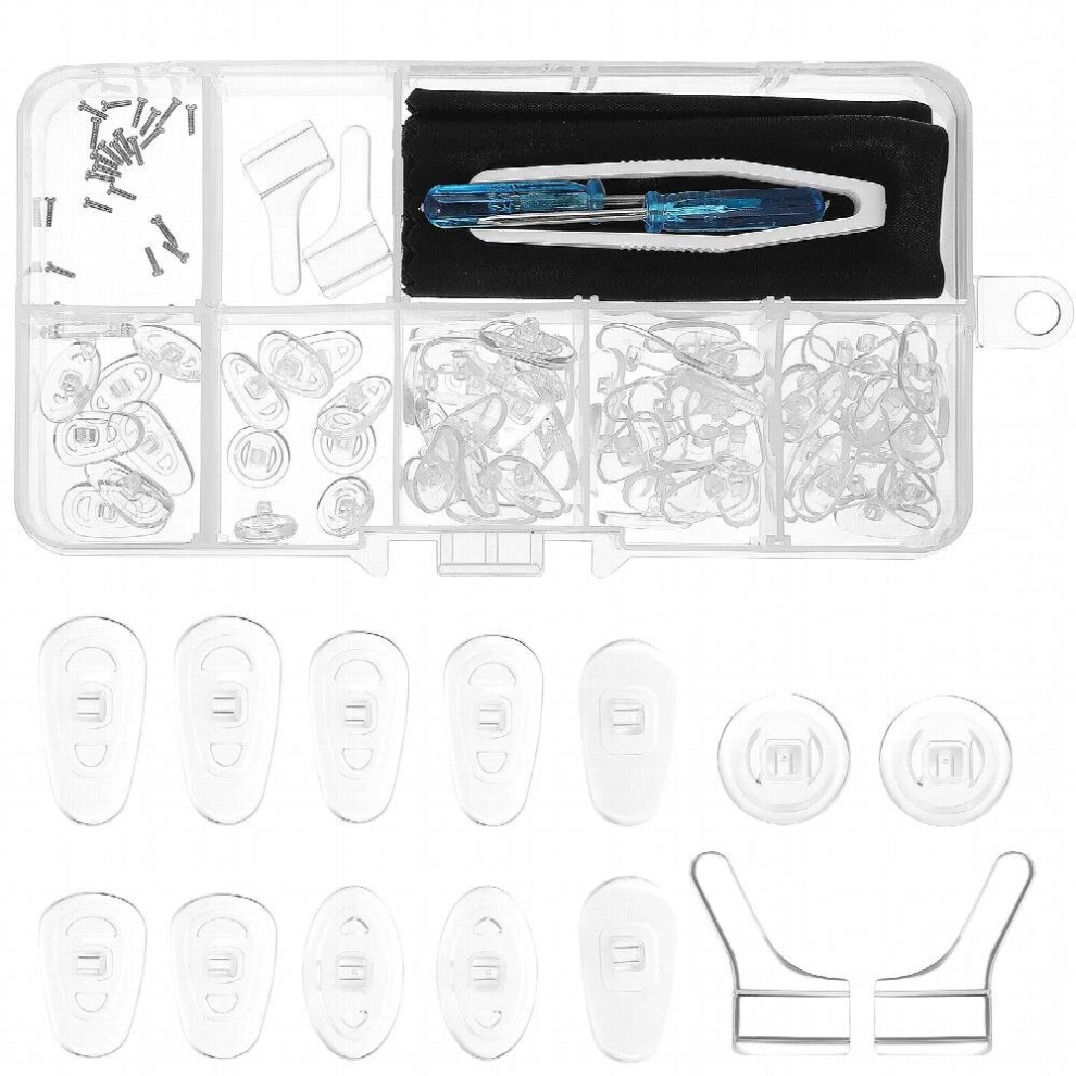 Multicoloured Eyeglass Repair Tool Screw-In Nose Pads Sunglass Glasses Pieces Kit Screws Sunglasses Silicone Chamber Grips