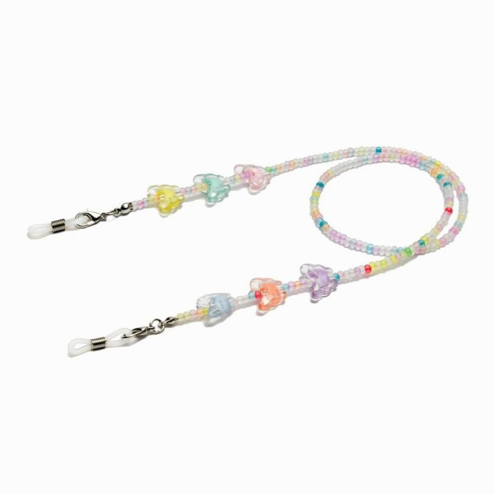 Glasses Chain for Women Sweet Beaded Mask Chain Jewelry Heart Charm Sunglass Neck Cord Eyewear Lanyard Holder