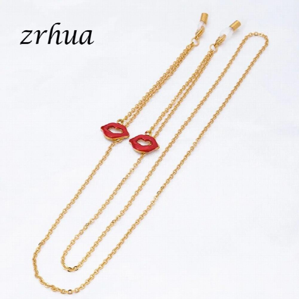 ZRHUA Womens Eyeglass Chains Sunglasses Reading Red Crystal Glasses Chain Eyewears Cord Holder neck strap Rope