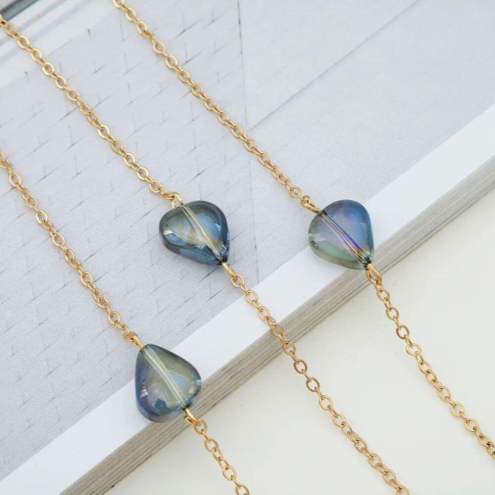 Eyeglass Sunglasses Heart Crystal Neck String Cord Retainer Strap Eyewear Lanyard Holder With Good Silicone Loop