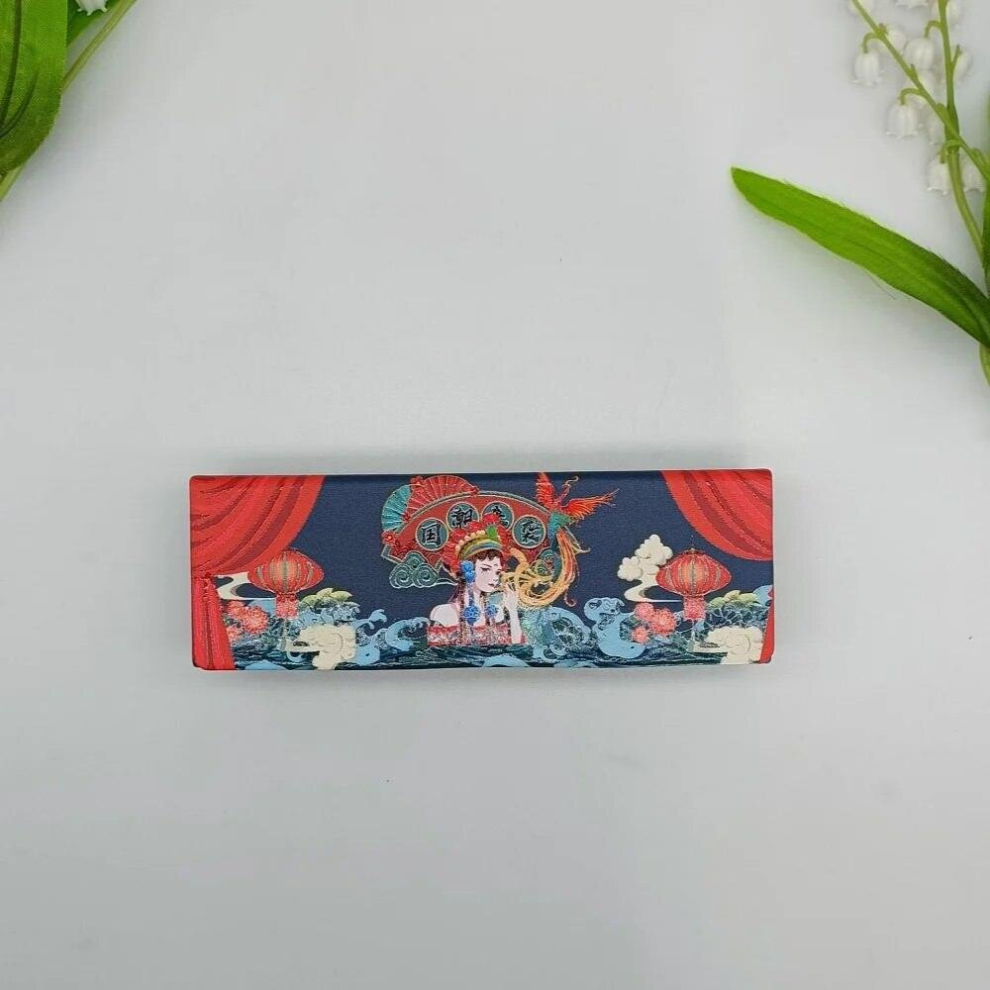 Chinese Style Crane Printed PU Eyeglasses Case Sunglasses Pouch Protection Reading Eye Glasses Box Holder Eyewear Accessories