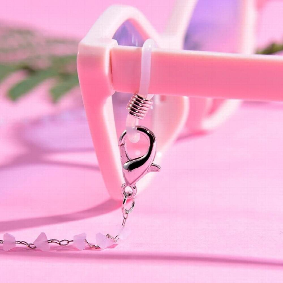 Geometric Crystal Glasses Chain Bluetooth Earphone Holder Chain for Mask Reading Sunglasses Lanyard Women Neck Hanging Strap