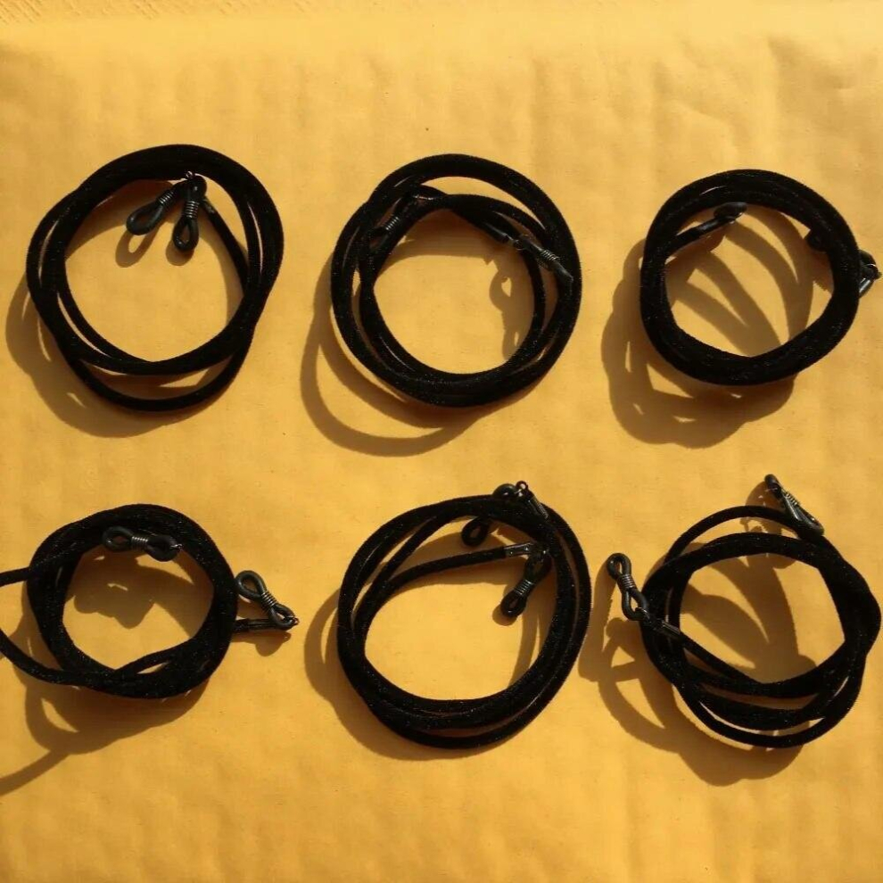 Black Eyeglass Velvet Round Lanyard Eyewear Retainer Sunglass Cord