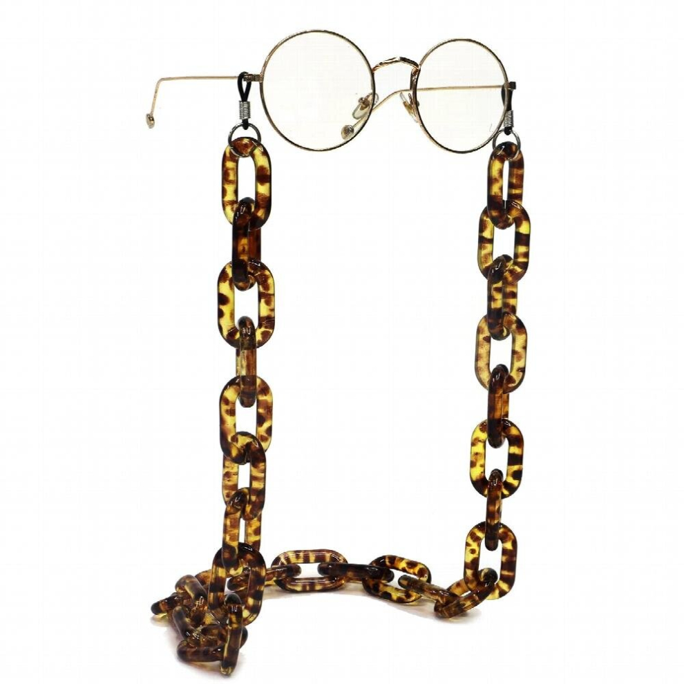 Multicoloured Leopard Eyeglass Chain Glasses Landyard For Men Women Big Chunky Tortoiseshell Acrylic Resin Sunglasses Holder Neck
