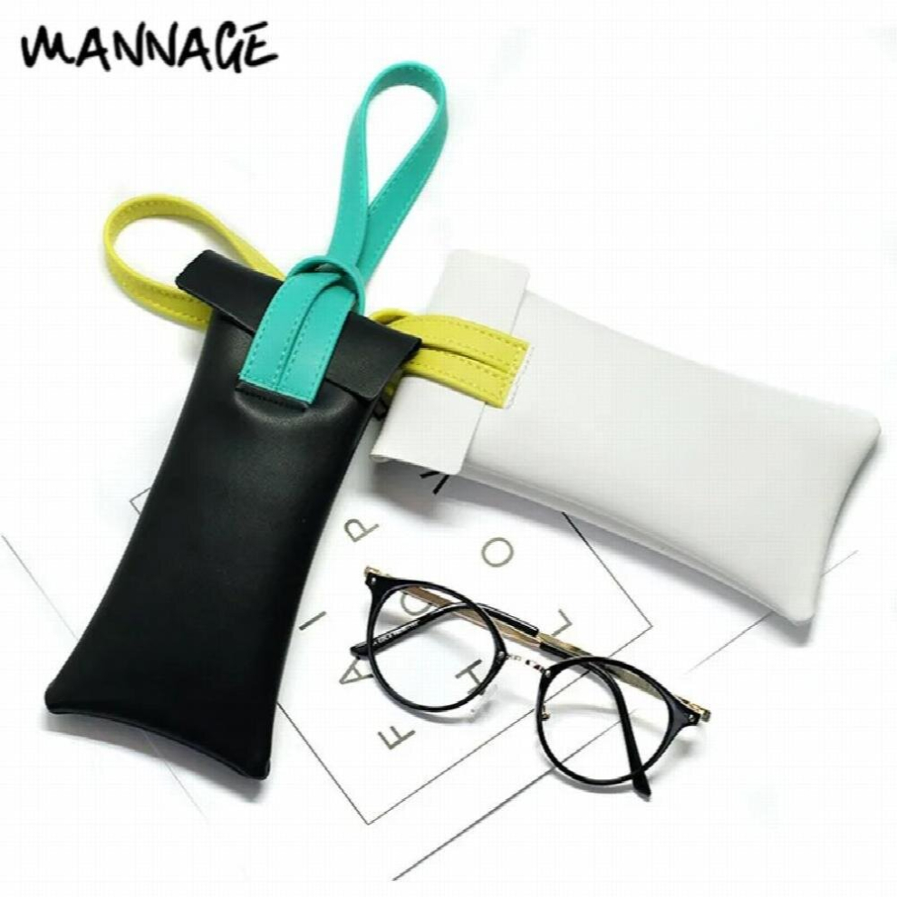 Anti-pressure Glasses Bag Soft Leather Glasses Case Ins Girl Portable Sun Sunglasses Bag Superfine Fiber Small Storage Handbag