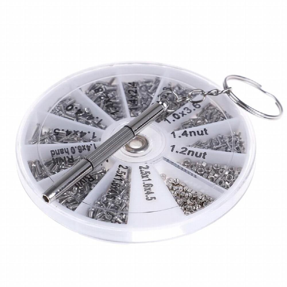 600Pcs/Set Universal Micro Glasses Sunglass Watch Spectacles Screws Nuts Screwdriver Repair Kits Tool Box 885672099374