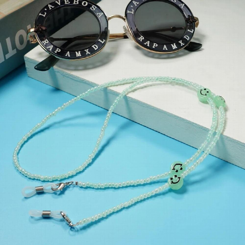 Mask Chain for Women Boho Beads Sunglass Lanyard Reading Glasses Strap Holder Smile Face Neck Cord Hang On Neck Jewelry