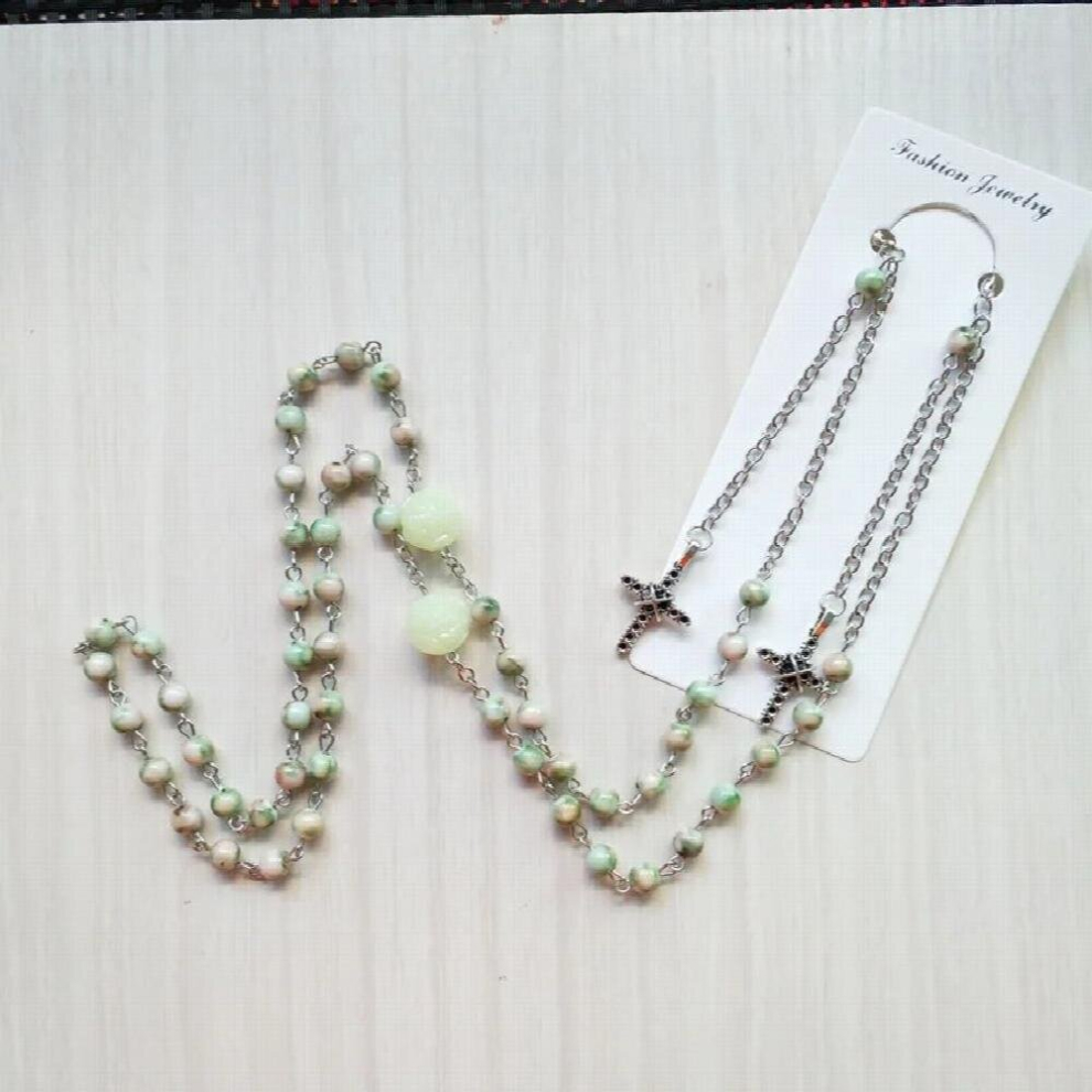 Spectacles Eyewear Rosary Beads Eyeglasses Chains Anti-Lost Cross Dangles Eye Glasses Sunglasses Mask Chain Lanyard Jewelry