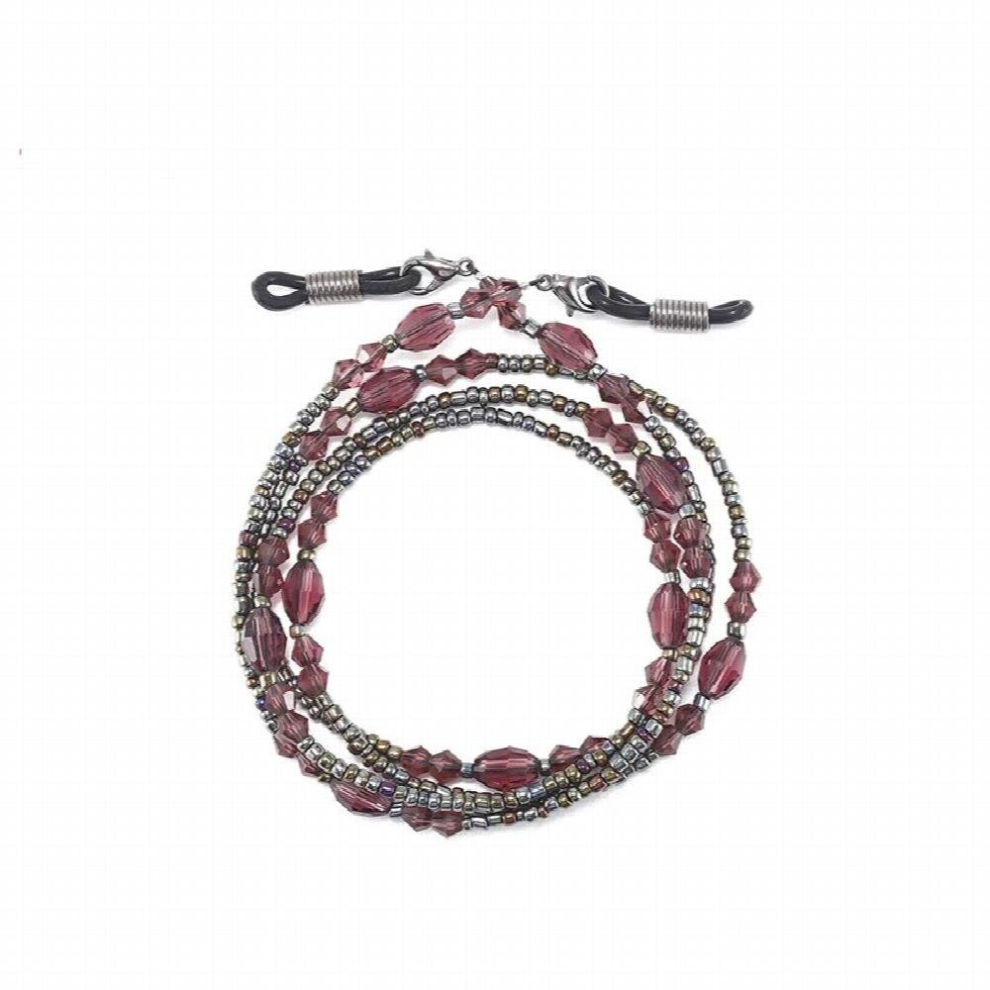 Womens glass Purple Beaded Eyeglass Chains Sunglasses Reading Glasses Chain Eyewears Cord Holder neck strap Rope