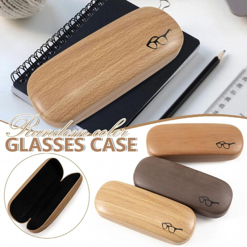 Flocking Hard Glasses Case Compression Resistant Sunglasses Box Horizontal Eyeglass Container Wood Grain Newly