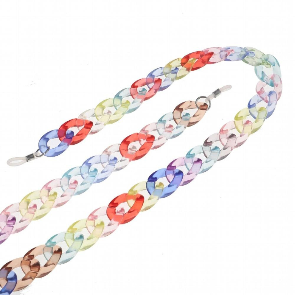 Multicoloured Sunglasses Eyeglass Cord Retainer Strap Spectacles Glasses Chain Lanyard Holder Resin Acrylic Plastic Transparent Eyewear Chain