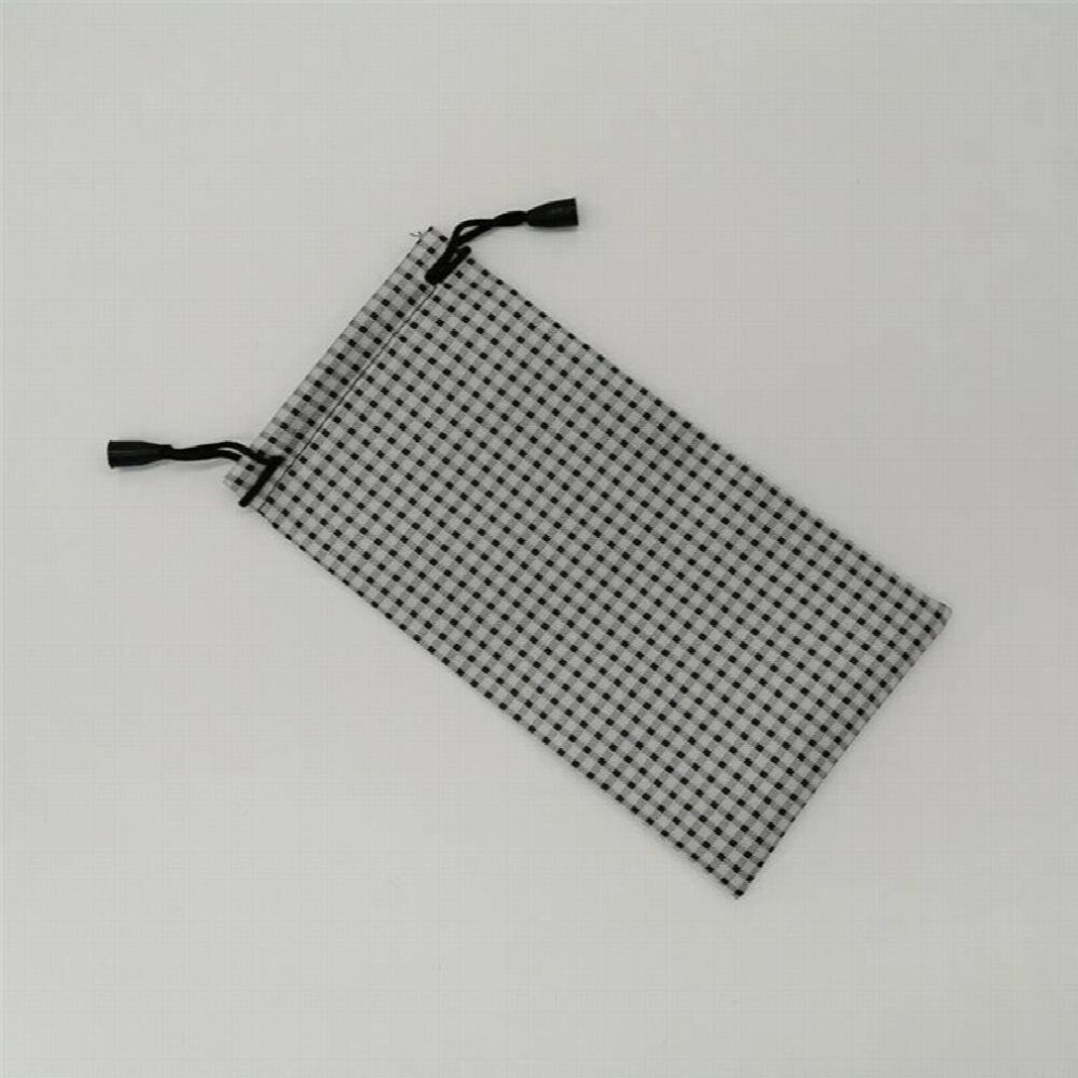 100 pcs/lot 18*9.5cm Diced Bean Style Glasses Case Soft Waterproof Plaid Cloth Sunglasses Bag Glasses Pouch 4