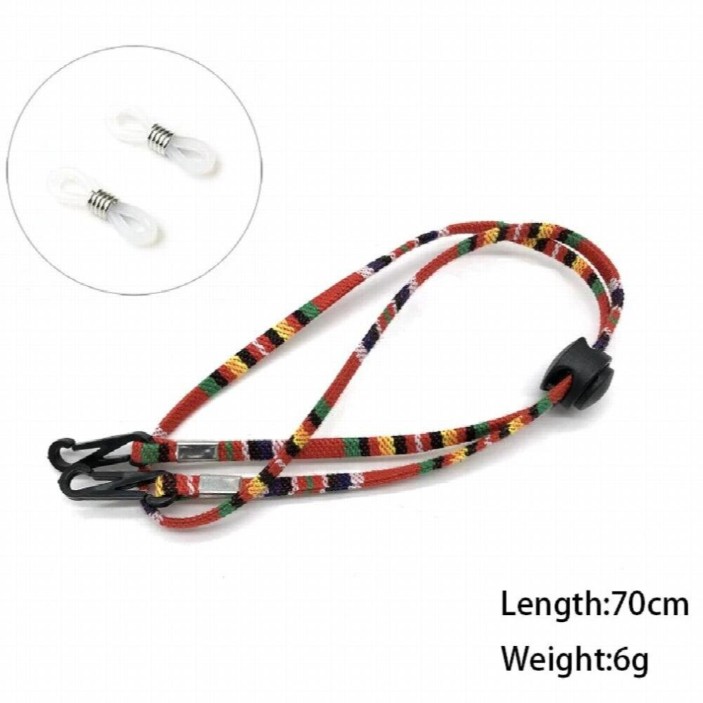 2pcs Ethnic Style Adjustable Printed Fabric Sunglasses Mask Holder Lanyard Colorful Nylon Rope Glasses Chain Glasses Accessories