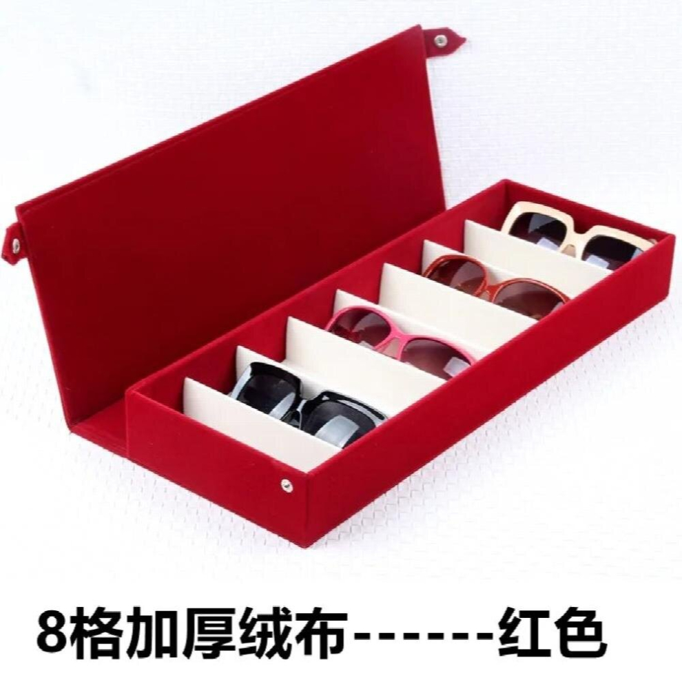 High Glasses Case 8 Slot Grid Glasses Sunglasses Display Rack Holder Glasses Organizer Rectangle Sunglasses Storage Box